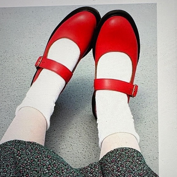 Dr Martens Indica Red Mary Jane Shoes 7 - Picture 11 of 11